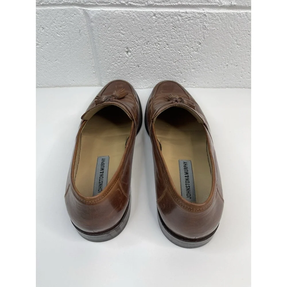Men's Johnston & Murphy Classic Brown Leather Tassel Loafer Sz. 10M